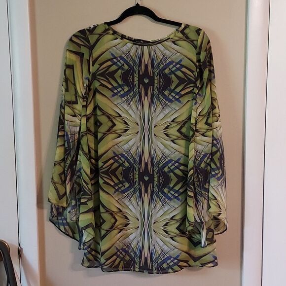 River Island Tropical Geometric Tunic or Dress with Psychedelic Print - Picture 1 of 6